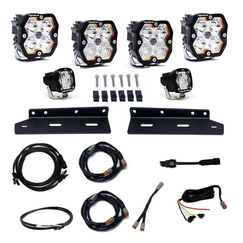 Ford Raptor Fog Light Pocket Kit - Baja Designs - Squadron Sport 2.0 - Clear - `21-`25